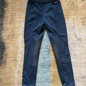 Kerrits Kids Navy Equestrian Tights with Black Knee Patches - Size Large